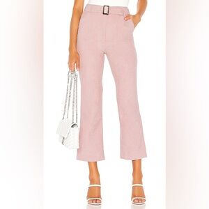 pink corduroy cropped flare pants